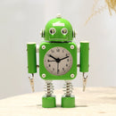 RB2754 Metal Children Cartoon Robot Clock Bedroom Small Alarm Clock(Green)