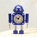 RB2754 Metal Children Cartoon Robot Clock Bedroom Small Alarm Clock(Blue)