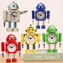 RB2754 Metal Children Cartoon Robot Clock Bedroom Small Alarm Clock(Red)