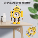 RB2754 Metal Children Cartoon Robot Clock Bedroom Small Alarm Clock(Yellow)