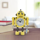 RB2754 Metal Children Cartoon Robot Clock Bedroom Small Alarm Clock(Yellow)