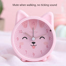 Children Student Silicone Alarm Clock Bedroom Bedside Night Light Mute Clock(Green Rabbit)