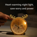 Children Student Silicone Alarm Clock Bedroom Bedside Night Light Mute Clock(Green Rabbit)