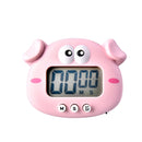 2 PCS Kitchen Baking Cartoon Animal Electronic Timer Alarm Clock Student Learning Timer(Pink Pig)