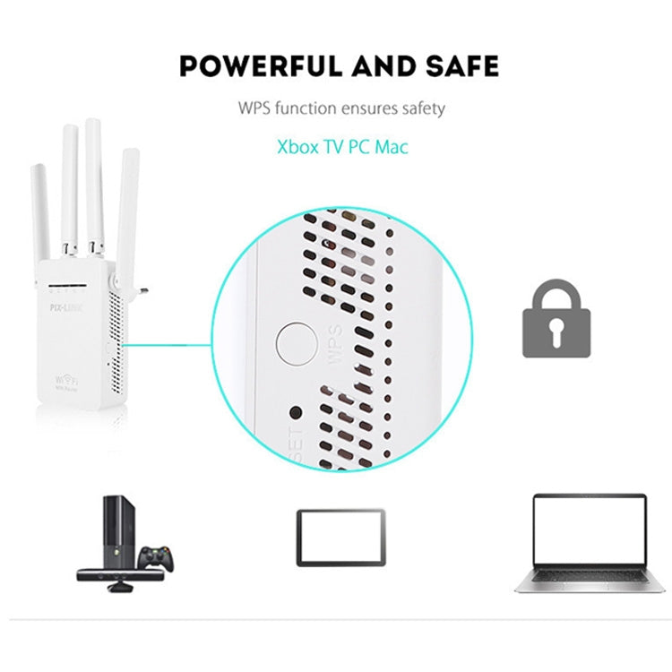 PIX-LINK LV-WR09 300Mbps WiFi Range Extender Repeater Mini Router(US Pulg)