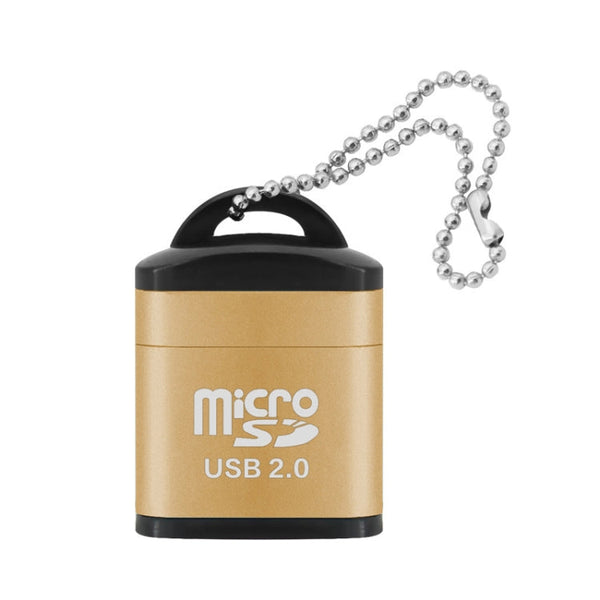 10 PCS 480Mbps Mini Micro SD Card Mobile Phone High-Speed TF Memory Card Reader Computer Car Speaker Card Reader(Golden)