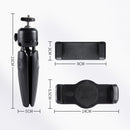 Foldable Tripod Desk Mount Telescopic Live Stand with Tablet PC & Phone Clamp for Camera / Smartphones / Tablet PC(Black)