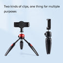 Foldable Tripod Desk Mount Telescopic Live Stand with Tablet PC & Phone Clamp for Camera / Smartphones / Tablet PC(Black)