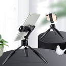 Foldable Tripod Desk Mount Telescopic Live Stand with Tablet PC & Phone Clamp for Camera / Smartphones / Tablet PC(Black)