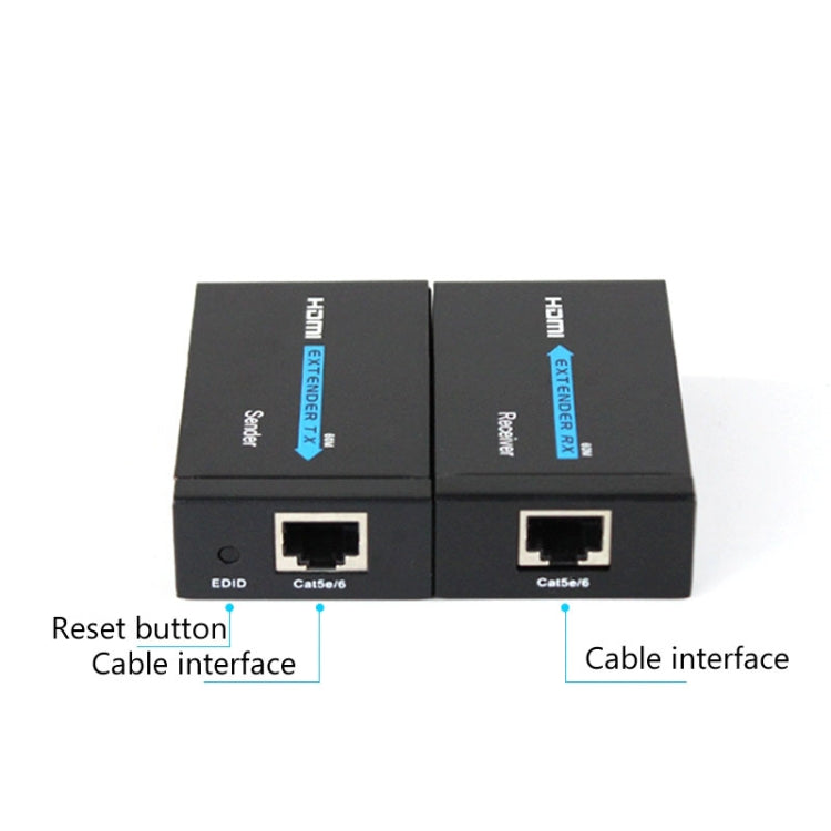 HDY-60 HDMI to RJ45 60m Extender Single Network Cable to For HDMI Signal Amplifier(AU Plug)