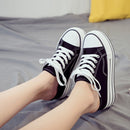 Women Thick-Soled Inner Heightened Semi-Slipper Canvas Shoes Lazy One-Legged Platform Shoes, Size: 39(Black)