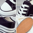 Women Thick-Soled Inner Heightened Semi-Slipper Canvas Shoes Lazy One-Legged Platform Shoes, Size: 39(White)