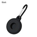 4 PCS Round Shape Shockproof Anti-scratch Silicone Protective Case with Carabiner for AirTag(Black)