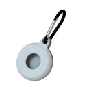 4 PCS Round Shape Shockproof Anti-scratch Silicone Protective Case with Carabiner for AirTag(Lime White)