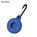 4 PCS Round Shape Shockproof Anti-scratch Silicone Protective Case with Carabiner for AirTag(Dark Blue)