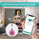 4 PCS Round Shape Shockproof Anti-scratch Silicone Protective Case with Carabiner for AirTag(Lime White)