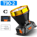LED Night Fishing Charge Head Light Outdoor Camping Fishing Miner Light Searchlight Head-Mounted Flashlight With Charge Display, Colour: 40 Lamp Beads White Light