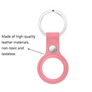 Anti-scratch Top-layer Cowhide Leather Protective Cover with Hanging Buckle for AirTag(Brown)