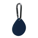 2 PCS Drop Shape Shockproof Anti-scratch Silicone Protective Case with Carabiner for AirTag(Dark Blue)