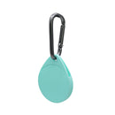 2 PCS Drop Shape Shockproof Anti-scratch Silicone Protective Case with Carabiner for AirTag(Mint Green)