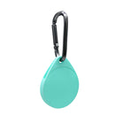 2 PCS Drop Shape Shockproof Anti-scratch Silicone Protective Case with Carabiner for AirTag(Mint Green)