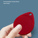 2 PCS Drop Shape Shockproof Anti-scratch Silicone Protective Case with Carabiner for AirTag(Mint Green)