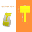 QR-285A Printer Thermal Sticker Paper Cable Label Paper 100 Sheet T Type 38 x 25 + 35 (Yellow)