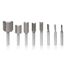 8 PCS/Set 1/4 Handle Woodworking Milling Cutter Double-Edged Straight Knife Engraving Machine Slotting Head