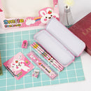 2 Sets 8899Primary School Student Activity Prize Cartoon Stationery Gift Children Stationery Set(Yellow Cat)