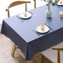 140x220cm Solid Color PVC Waterproof Oil-Proof And Scald-Proof Disposable Tablecloth(Navy Blue)