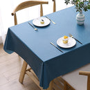 140x220cm Solid Color PVC Waterproof Oil-Proof And Scald-Proof Disposable Tablecloth(Pure Blue)