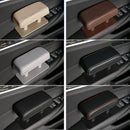 Car Arm Handle Seat Left Hand Elbow Tray Universal Leather Increasing Pad Central Armrest Box(Black+White Line)