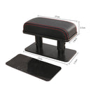 Car Arm Handle Seat Left Hand Elbow Tray Universal Leather Increasing Pad Central Armrest Box(Black+White Line)