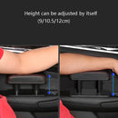 Car Arm Handle Seat Left Hand Elbow Tray Universal Leather Increasing Pad Central Armrest Box(Black+White Line)