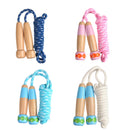 Wooden Children Skipping Rope Kindergarten Pupils Beginners Adjustable Skipping Rope, Length: 2.7m(Dark Blue)