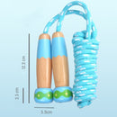 Wooden Children Skipping Rope Kindergarten Pupils Beginners Adjustable Skipping Rope, Length: 2.7m(Dark Blue)