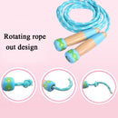 Wooden Children Skipping Rope Kindergarten Pupils Beginners Adjustable Skipping Rope, Length: 2.7m(White)
