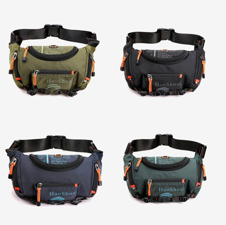 HaoShuai 5130 Multi-Function Outdoor Waist Bag Sports Men Shoulder Slope Bag Waterproof Chest Bag(Navy Blue)