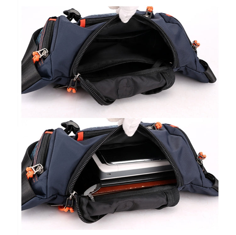 HaoShuai 5130 Multi-Function Outdoor Waist Bag Sports Men Shoulder Slope Bag Waterproof Chest Bag(Navy Blue)
