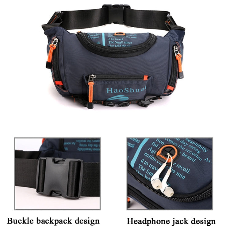 HaoShuai 5130 Multi-Function Outdoor Waist Bag Sports Men Shoulder Slope Bag Waterproof Chest Bag(Navy Blue)
