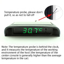 Solar Night Light Car Clock Automotive Electronic Clock Temperature Time+Date+Week+Temperature(White Light)