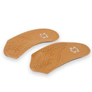 2 Pairs Cow Leather Arch Half Insole Flat Arch Support O-Leg Corrective Insole,Size: 37/38