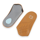2 Pairs Cow Leather Arch Half Insole Flat Arch Support O-Leg Corrective Insole,Size: 39/40