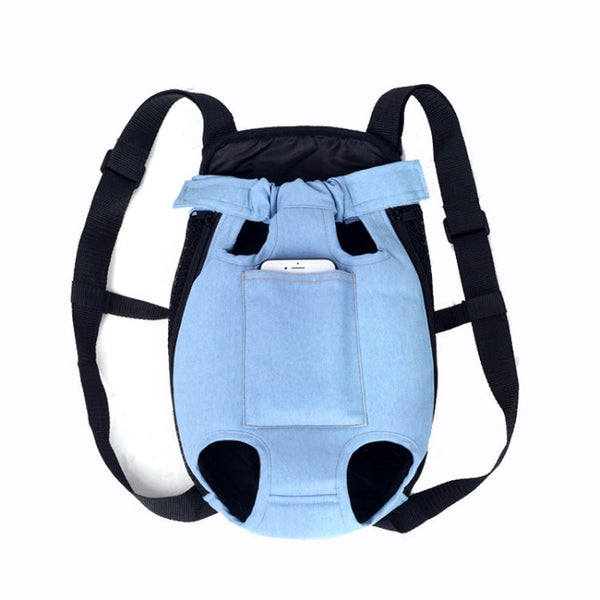 Dog Going Out Foldable On Chest Backpack Pet Carrier Bag, Colour: Light Color Cowboy (Four Seasons)(S)