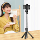 Bluetooth Black XT02 360-Degree Rotating Multi-Function Retractable Mobile Phone Selfie Stick To Shoot Live TV Drama Tripod