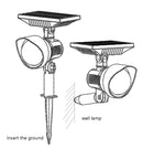 Solar Flood Light Home Solar Garden Villa Lawn Lamp(Warm Light 2800K)