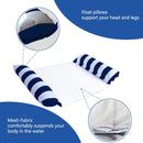 PVC Inflatable Hammock Adult Swimming Floating Row, Size: 120 x 70cm(Yellow + Treasure Blue Striped)
