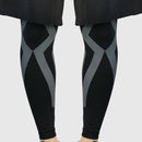 A Pair HX022 Sports Knee Pads Compression Elastic Protective Thigh And Calve Cover Outdoor Basketball Football Riding Protective Gear, Specification: XL (Black / Gray)