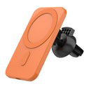 N16 10W Car Air Outlet + Suction Cup Magsafe Magnetic Wireless Charger Mobile Phone Holder For IPhone 12 Series(Orange)