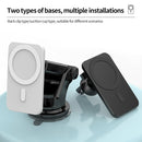 N16 10W Car Air Outlet + Suction Cup Magsafe Magnetic Wireless Charger Mobile Phone Holder For IPhone 12 Series(Black)